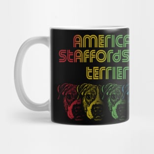 Cool Retro Groovy American Staffordshire Terrier Dog Mug